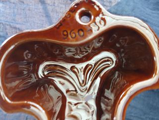 Cazuela pez vintage cerámica marrón