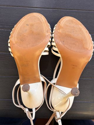 Sandalias Mango Tacón Beige