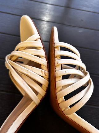 Sandalias Mango Tacón Beige