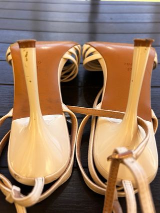 Sandalias Mango Tacón Beige