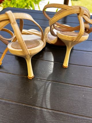 Sandalias Mango Tacón Beige