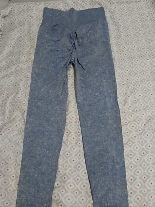 Conjunto Malla y Camiseta Manga Larga Azul