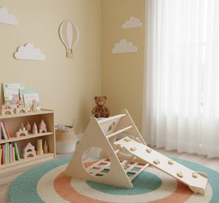 Cubo de Escalada y Rampa 2 en 1 Rocodromo/Tobogán