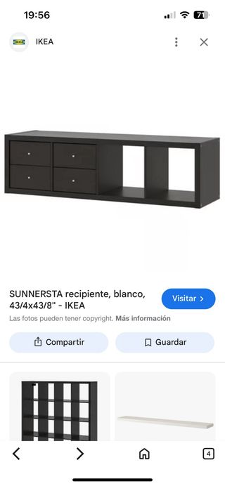 Mueble Estantería Ikea Kallax Negro. 