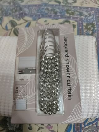 Cortina de ducha Jacquard blanca