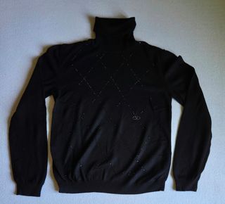 VALENTINO ROMA Jersey Negro Cuello Alto con Diaman