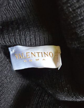 VALENTINO ROMA Jersey Negro Cuello Alto con Diaman