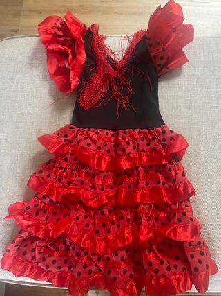 Disfraz Flamenca Niña Rojo Lunares