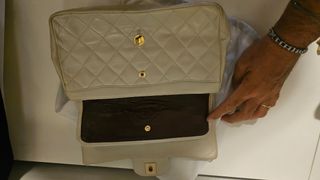 Borsa Chanel Vintage Beige Oro