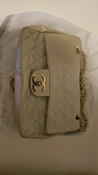 Borsa Chanel Vintage Beige Oro