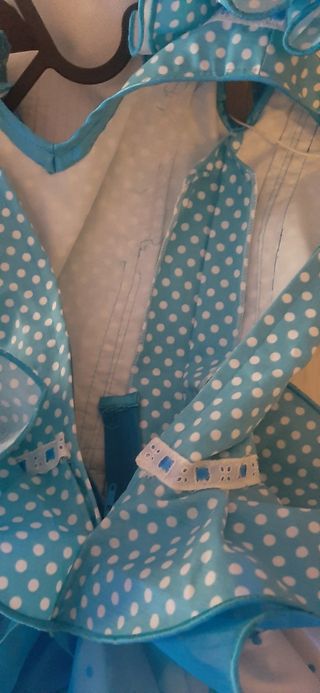 Traje de flamenca niña azul y blanco
