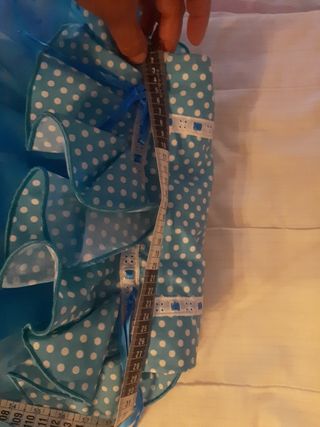Traje de flamenca niña azul y blanco
