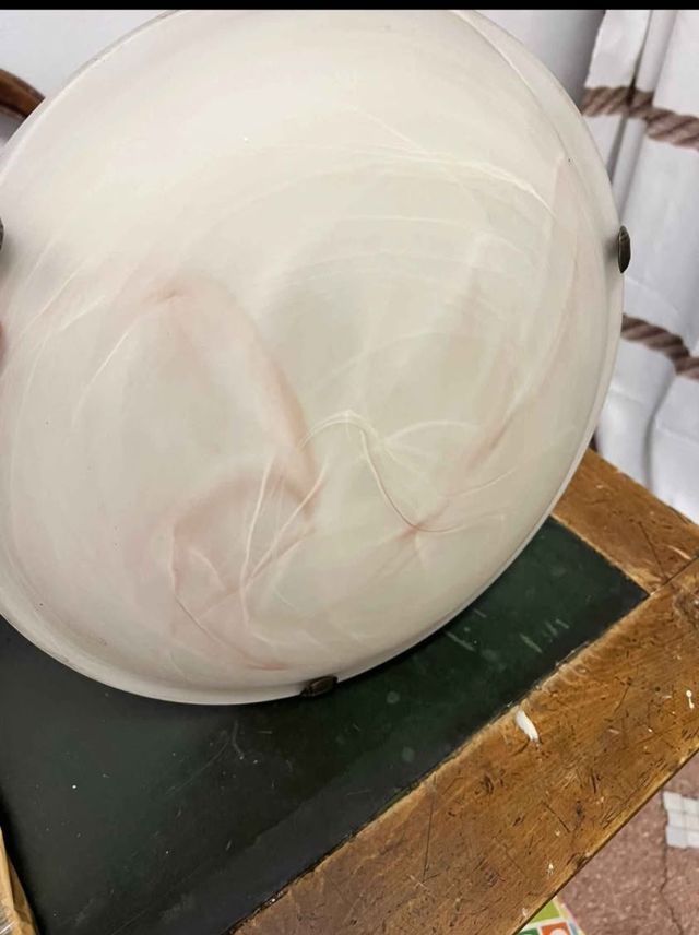 Plafoniera grande 40 cm vetro e metallo