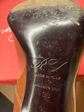 Roger Vivier vernice marroni con fibbia ocra