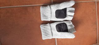 Manoplas Guantes Tejidos Gris