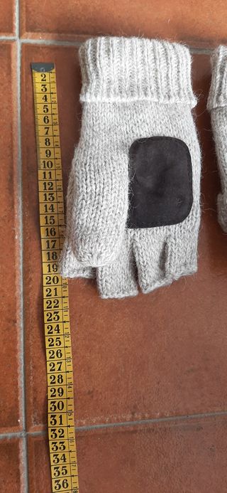 Manoplas Guantes Tejidos Gris