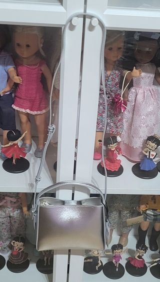 Bolso de hombro plateado Mango