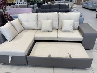 Sofá cama chaise longue con arcón