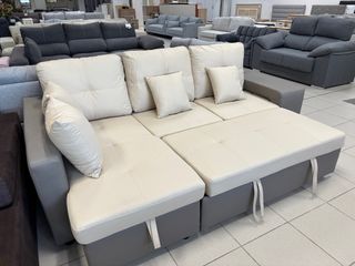 Sofá cama chaise longue con arcón