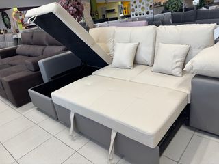 Sofá cama chaise longue con arcón