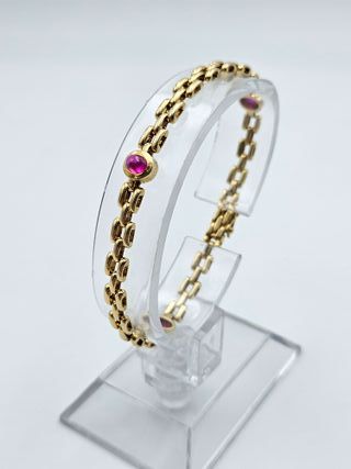 Pulsera Oro 18K, Eslabón Tipo Cartier, 11gr, 17cm