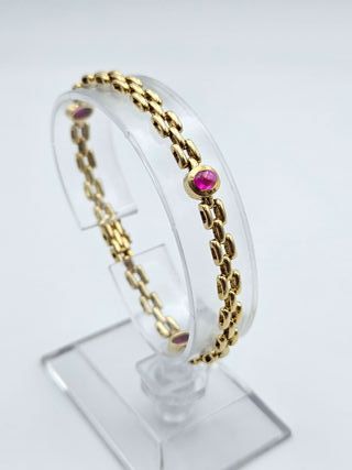 Pulsera Oro 18K, Eslabón Tipo Cartier, 11gr, 17cm