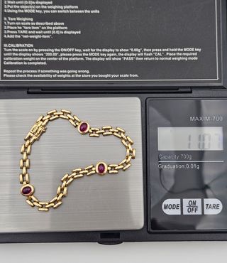 Pulsera Oro 18K, Eslabón Tipo Cartier, 11gr, 17cm
