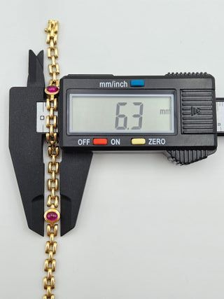 Pulsera Oro 18K, Eslabón Tipo Cartier, 11gr, 17cm