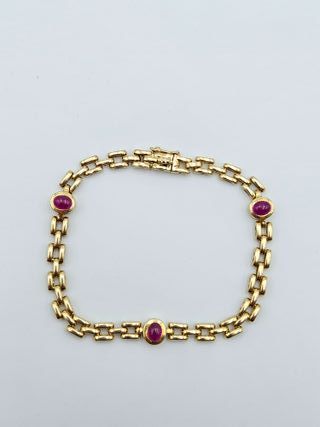 Pulsera Oro 18K, Eslabón Tipo Cartier, 11gr, 17cm