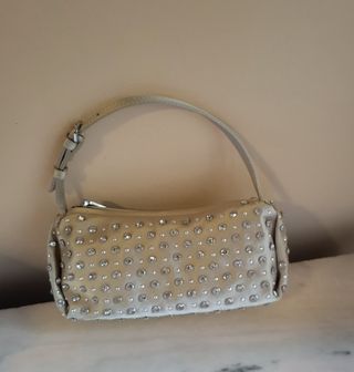 Bolso Mango dorado con pedrería