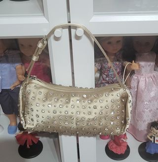 Bolso Mango dorado con pedrería