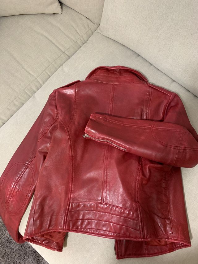 Chaqueta Piel Roja Mango Talla S