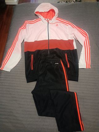 Chándal Adidas Hombre Blanco naranja 
Negro