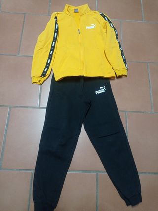 Chándal Puma Amarillo y Negro. Talla 11/12