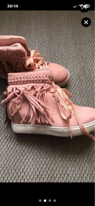 Zapatillas rosas con flecos talla 38 NUEVAS 