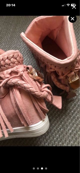 Zapatillas rosas con flecos talla 38 NUEVAS 