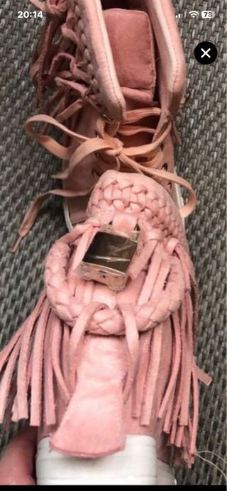 Zapatillas rosas con flecos talla 38 NUEVAS 