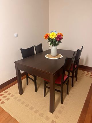 Mesa extensible y 4 sillas comedor/cocina