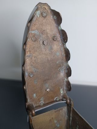 Antigua Plancha Italiana de Latón Barroco S. XVIII