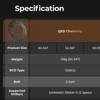 Platos Magene QED 52/36T 110BCD AL7075