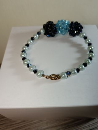 Bracciale Swarovski Cristallo Nero e Blu