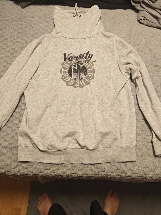 Sudadera Cuello Alto Gris XL