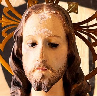 Figura Sagrado Corazón de Jesucristo en madera