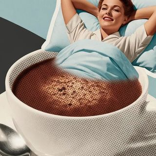 POSTER 1950 RELAXING CUP OF CAFE CON LECHE VINTAGE