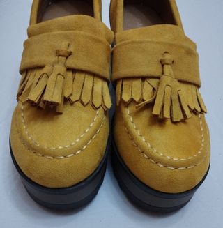 Mocasines plataforma flecos mujer T.37