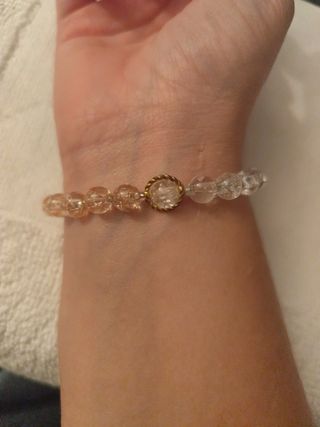 Pulsera de cuentas salmón y blanca