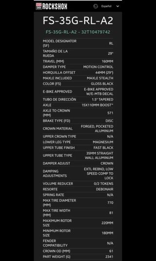 RockShox 35 Gold RL 160mm