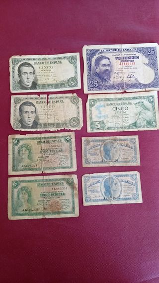 Lote Billetes Antiguos España Pesetas