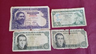 Lote Billetes Antiguos España Pesetas