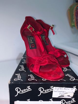 Zapatos de baile latino Reina rojos talla 38